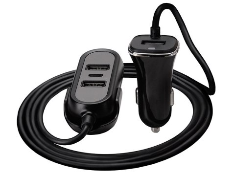 Ładowarka samochodowa TRACER 12-24V MULTICHARGE 3xUSB 7,2A + PD 18W
