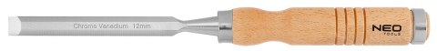 Dłuta 6, 12, 18, 24 mm, zestaw 4 szt., uchwyt drewniany