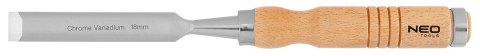Dłuta 6, 12, 18, 24 mm, zestaw 4 szt., uchwyt drewniany