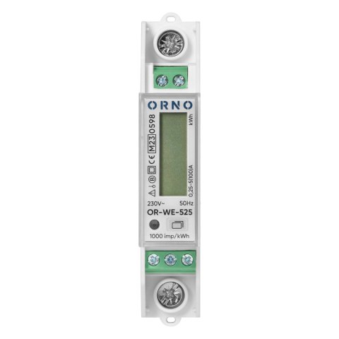 1-fazowy licznik energii elektrycznej, 100A, port RS-485, MID, 1 moduł, DIN TH-35mm, PV