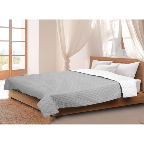 Narzuta dwustronna pikowana szaro-biała 200x220 cm Medicline