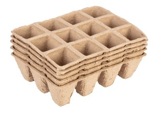 Rozsadniki torfowe małe (3x4 otwory) 16 x 12 x 4.5 cm, 5 szt.