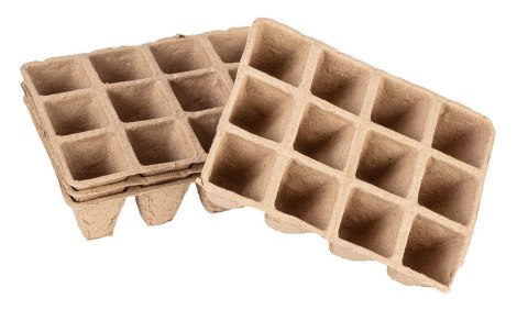 Rozsadniki torfowe małe (3x4 otwory) 16 x 12 x 4.5 cm, 5 szt.