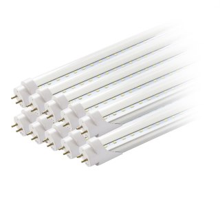 Zestaw: 10x świetlówka led 120cm 18w t8 4000k g13 neutralna przezroczysta jednostronna
