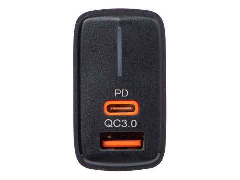 76-021# Ładowarka sieciowa gniazdo usb + usb-c qc+pd 20w