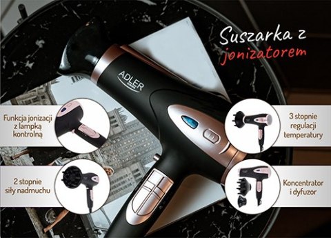 AD 2248 black Suszarka 2200w ion + dyfuzor