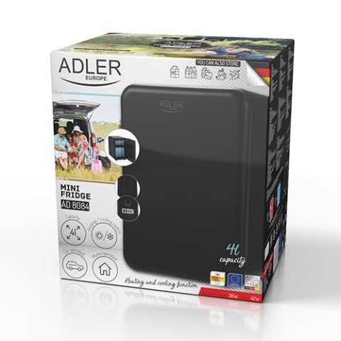 AD 8084 black Mini lodówka 4l | chłodzenie i podgrzewanie | do domu i samochodu | system peltiera