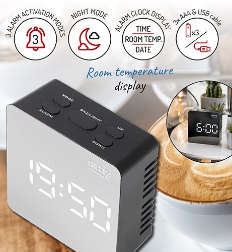 CR 1150 black Budzik led