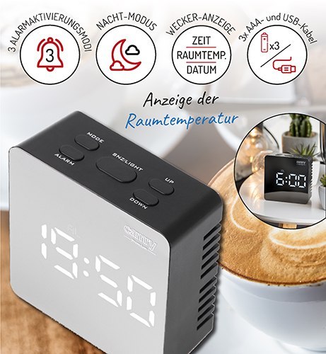 CR 1150 black Budzik led