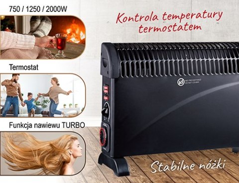 MS 7741 white Grzejnik konwektorowy z timerem i turbo nawiewem