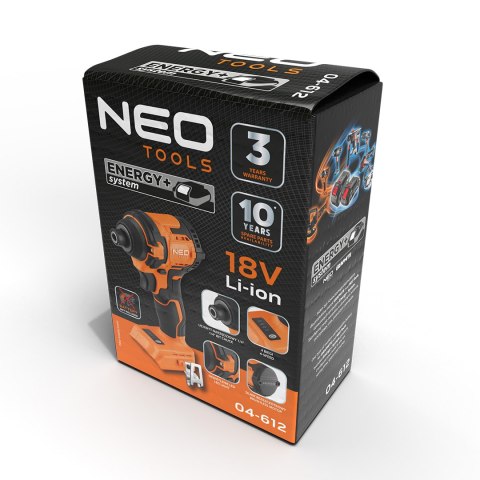 Zakrętarka udarowa bezszczotkowa Energy+ 18V, 300 Nm, hex 1/4?, compact, bez akumulatora