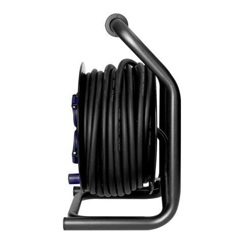 Przedłużacz bębnowy profesjonalny IP44, 4 gniazda 2P+Z, kabel gumowy olejoodporny, H07RN-F 3x2,5mm?, długość 20m, unikatowy stoj