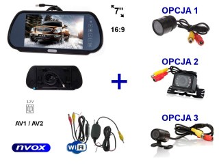 Zestaw monitor lcd 7cali w lusterku wstecznym 12v 24v samochodowa kamera cofania i bezprzewodowy moduł wifi