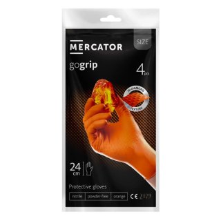 Rękawice nitrylowe mercator gogrip pomarańczowe 4 szt. rozmiar l