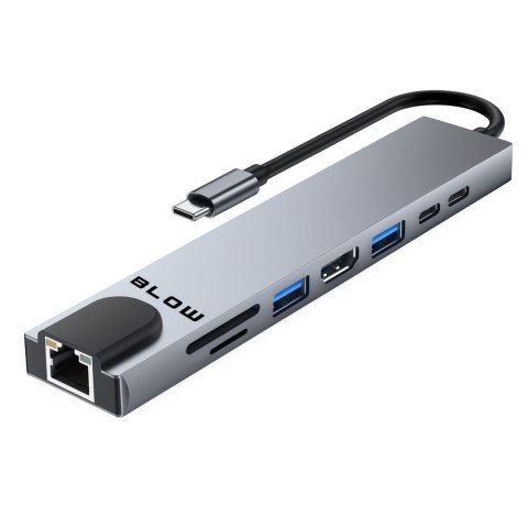 86-077# Rozgałęźnik usb-c hub rj45 + hdmi 100w k-08