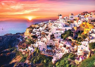 Puzzle 1000 elementów zachód słońca nad santorini