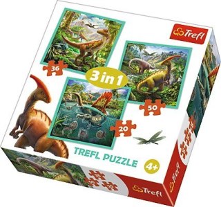 Puzzle 3w1 - niezwykły świat dinozaurów