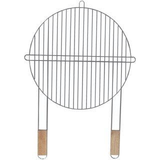 Ruszt grillowy okrągły, Master Grill, śr. 51 cm, materiał: stal chromowana, drewniane uchwyty