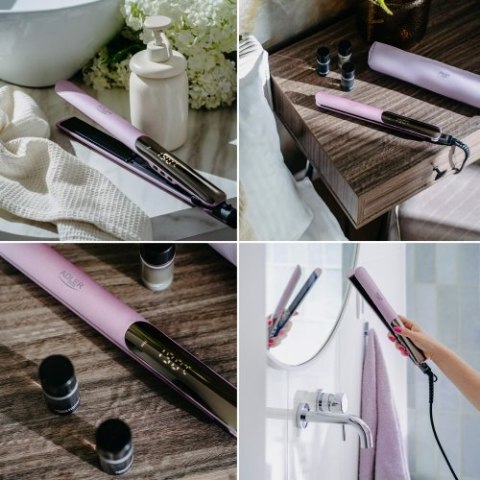 AD 2329 Prostownica do włosów keratynowa | powłoka ceramiczno-keratynowa | wyświetlacz lcd | 6 poziomów temp. | etui + rękawiczk