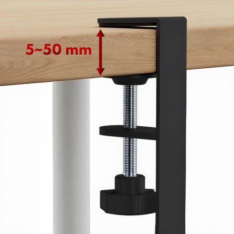 Organizer podbiurkowy na kable Maclean, max. obciążenie 5kg, max. 728mm, czarny, MC-103 B