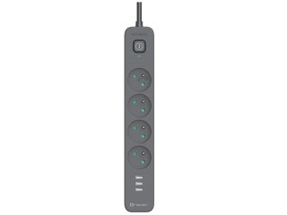 Listwa zasilająca antyprzepięciowa TRACER Power Line+ mobile ready 5 m (4 gniazda + 3x USB A, 5V 2,4A)