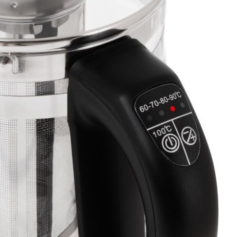 AD 1299 black Czajnik szklany 1,5 l z zaparzaczem i regulacją temperatury | 1,5 l | led | 60?100°c |