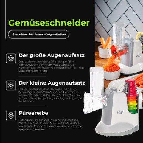 AD 4815 LG Szatkownica do warzyw z 5 nasadkami