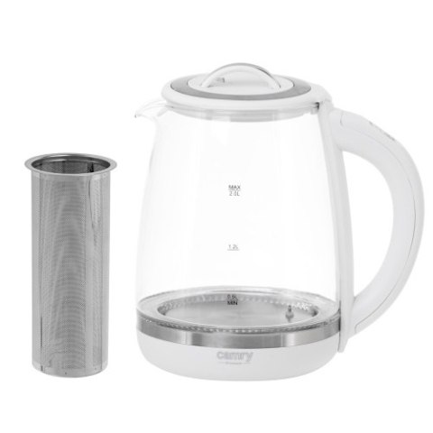 CR 1290 white Czajnik szklany 2,0 l z zaparzaczem oraz regulacją temp.| 60?100°c |