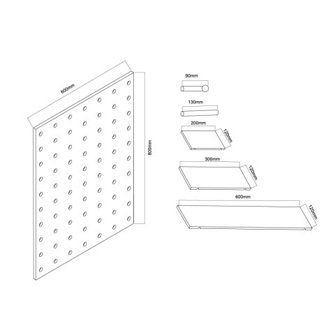 Drewniana tablica organizer Maclean, drewniany, 60x80cm, max. 20kg, MC-131 WD