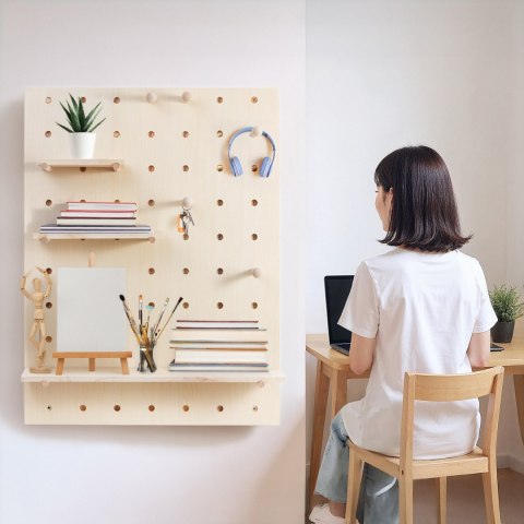 Drewniana tablica organizer Maclean, drewniany, 60x80cm, max. 20kg, MC-131 WD