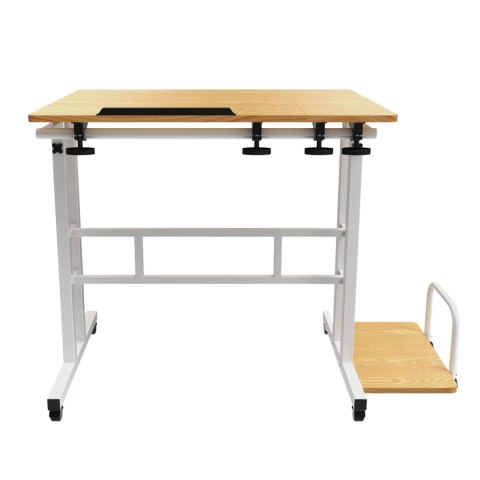 Mobilne biurko stolik na laptop Maclean, białe, 80x60cm, 50kg max, reg. wys.67-115cm , MC-124 W