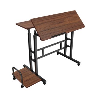 Mobilne biurko stolik na laptop Maclean, czarne, 80x60cm, 50kg max, reg. wys.67-115cm , MC-124 B