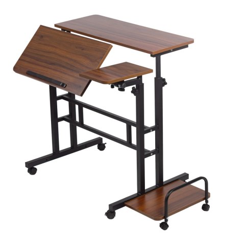Mobilne biurko stolik na laptop Maclean, czarne, 80x60cm, 50kg max, reg. wys.67-115cm , MC-124 B