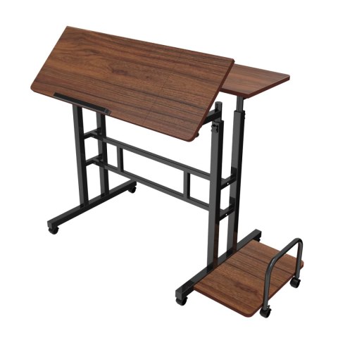 Mobilne biurko stolik na laptop Maclean, czarne, 80x60cm, 50kg max, reg. wys.67-115cm , MC-124 B
