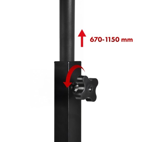 Mobilne biurko stolik na laptop Maclean, czarne, 80x60cm, 50kg max, reg. wys.67-115cm , MC-124 B