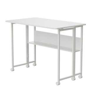 Składane biurko stolik Maclean, białe, mobilne, 100x58cm, max. 50kg, MC-126 W