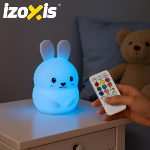 Lampka nocna RGB z pilotem - królik Izoxis 26204