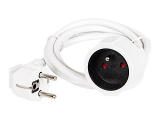 98-791# Przedłużacz sieciowy pr-160 1-gniazdo z uziemieniem 1,5m biały (3x1,5mm)