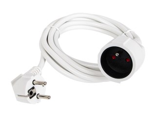 98-792# Przedłużacz sieciowy pr-160 1-gniazdo z uziemieniem 3m biały (3x1,5mm)