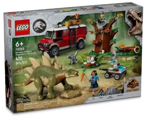 Klocki jurassic world 76965 dinomisje: odkrycie stegozaura
