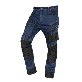 Spodnie robocze DENIM, wzmocnienia Oxford, granatowe, rozmiar XXXL