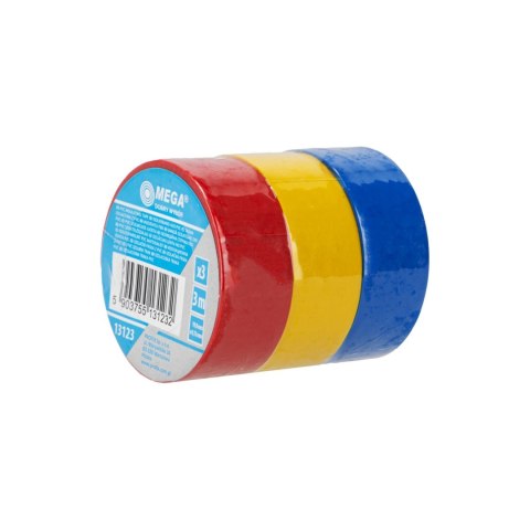 13123 Taśma izolacyjna 19 mm x 0,13 mm x 3 m (3 sztuki) 13123 Taśma izolacyjna 19 mm x 0,13 mm x 3 m (3 sztuki)