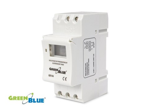GB104 Włącznik czasowy - timer cyfrowy na szynę DIN GreenBlue