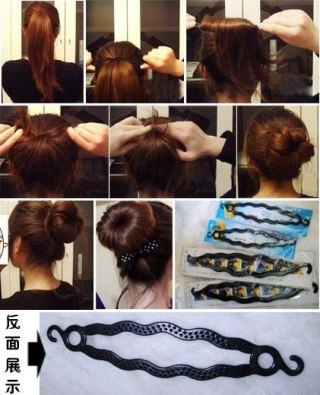 AG264 Spinka do włosów kok czarna