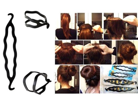 AG264 Spinka do włosów kok czarna