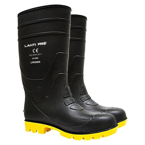 LPKOMA45 Kalosze ochronne męskie, PVC, O4 FO SRA, rozmiar 45, CE, LahtiPro LPKOMA45 Kalosze ochronne męskie, PVC, O4 FO SRA, rozmiar 45, CE, LahtiPro