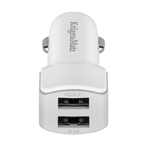 Ładowarka samochodowa Kruger&Matz 2xUSB 3000 mA z funkcją Quick Charge 3.0 Ładowarka samochodowa Kruger&Matz 2xUSB 3000 mA z funkcją Quick Charge 3.0