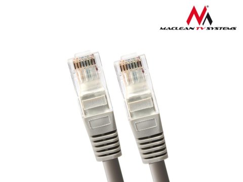 MCTV-646 Przewód, kabel patchcord UTP 5e wtyk-wtyk 0,5 m szary Maclean MCTV-646 Przewód, kabel patchcord UTP 5e wtyk-wtyk 0,5 m szary Maclean