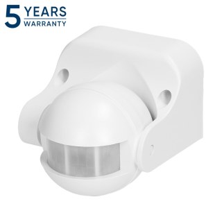 Czujnik ruchu 180st., pionowa regulacja, IP44, 1200W, biały