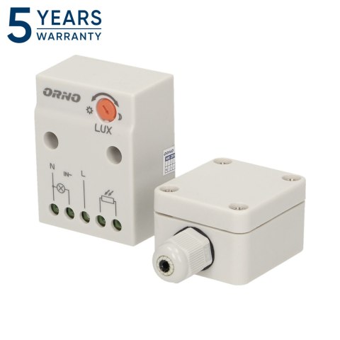 Czujnik zmierzchowy z hermetyczną zewnętrzną sondą w puszce, IP65, 2300W
